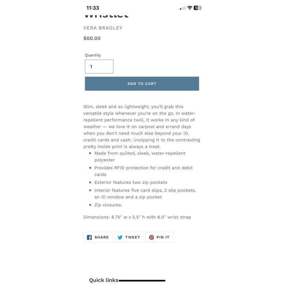 Vera Bradley Plaid Wallet NWT - Picture 9 of 9